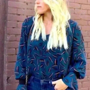 New Cabi Shadow Leaf Blouse